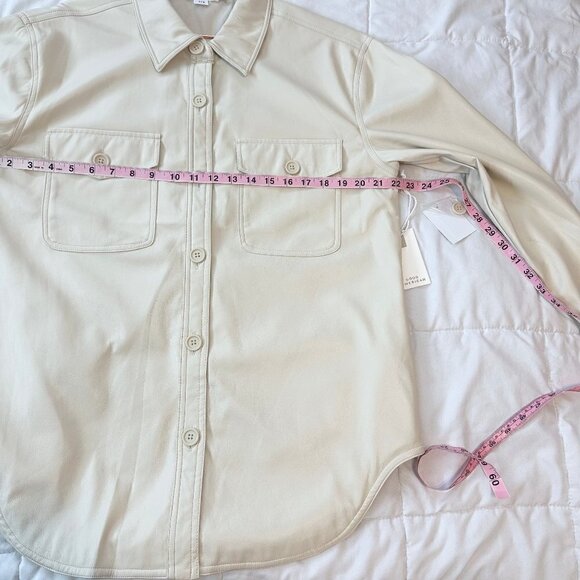 Good American | Better Than Leather Faux Leather Shacket - Picture 4 of 6